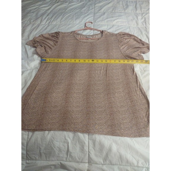 A New Day Top Size XXL Burgundy And Brown Short Sleeve - Picture 6 of 8